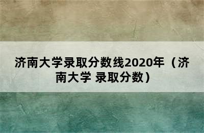 济南大学录取分数线2020年（济南大学 录取分数）